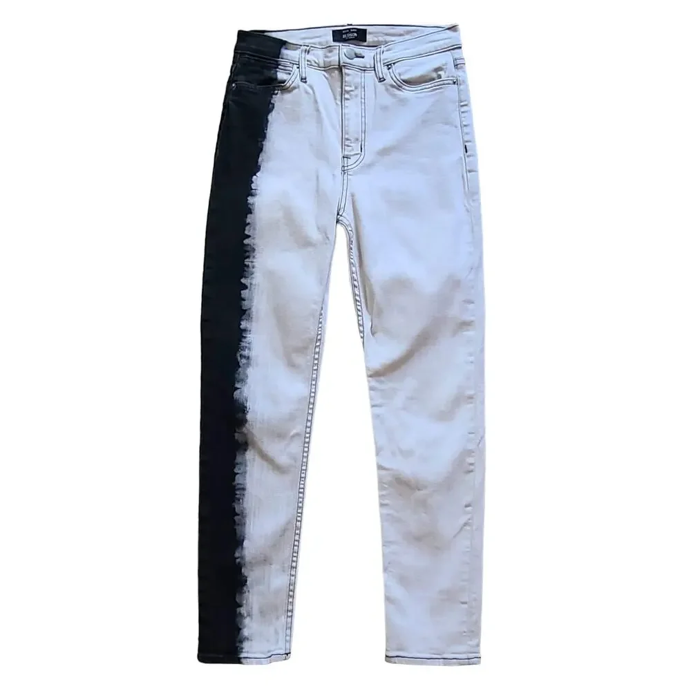 HUDSON x BAJA EAST Holly High-Rise Jeans Black‎ to White BEW4151DBQ Women's 28